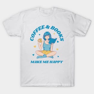 Coffee and Books Make Me Happy T-Shirt